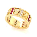 14k Gold Ruby & Diamond Reef Ring